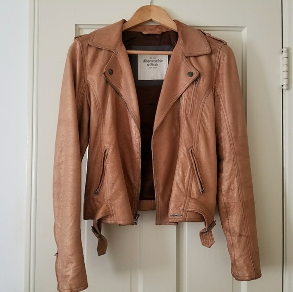 Metallic Gold 100% soft Leather Abercrombie Jacket - Picture 3 of 9